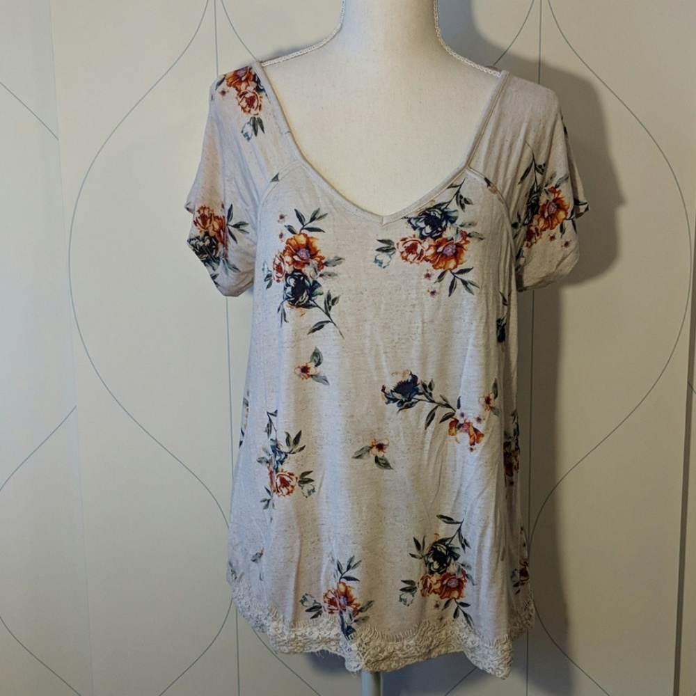 🦚5/$25 Rewind Open Cross Back Floral Shirt